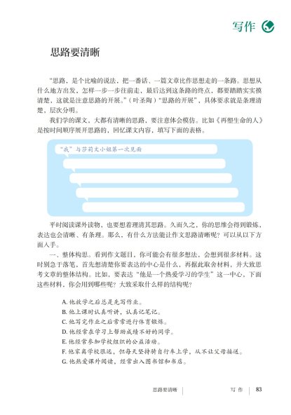 七年级语文上册-写作 思路要清晰(P83-P85)