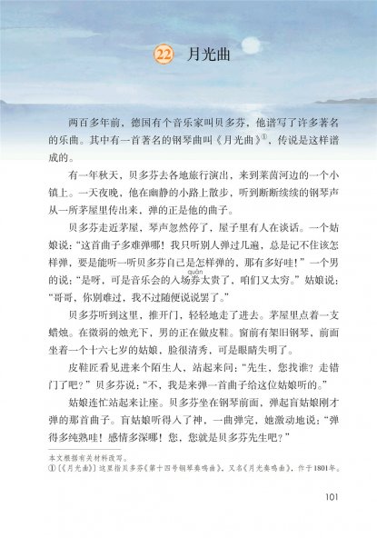 六年级语文上册-课文22 月光曲 (P101-P102)