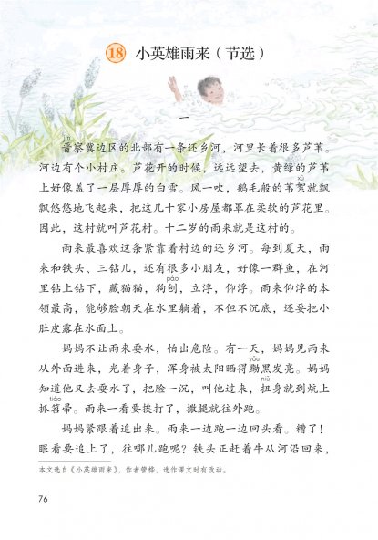 四年级语文下册-18 小英雄雨来（节选）(P76-P84)